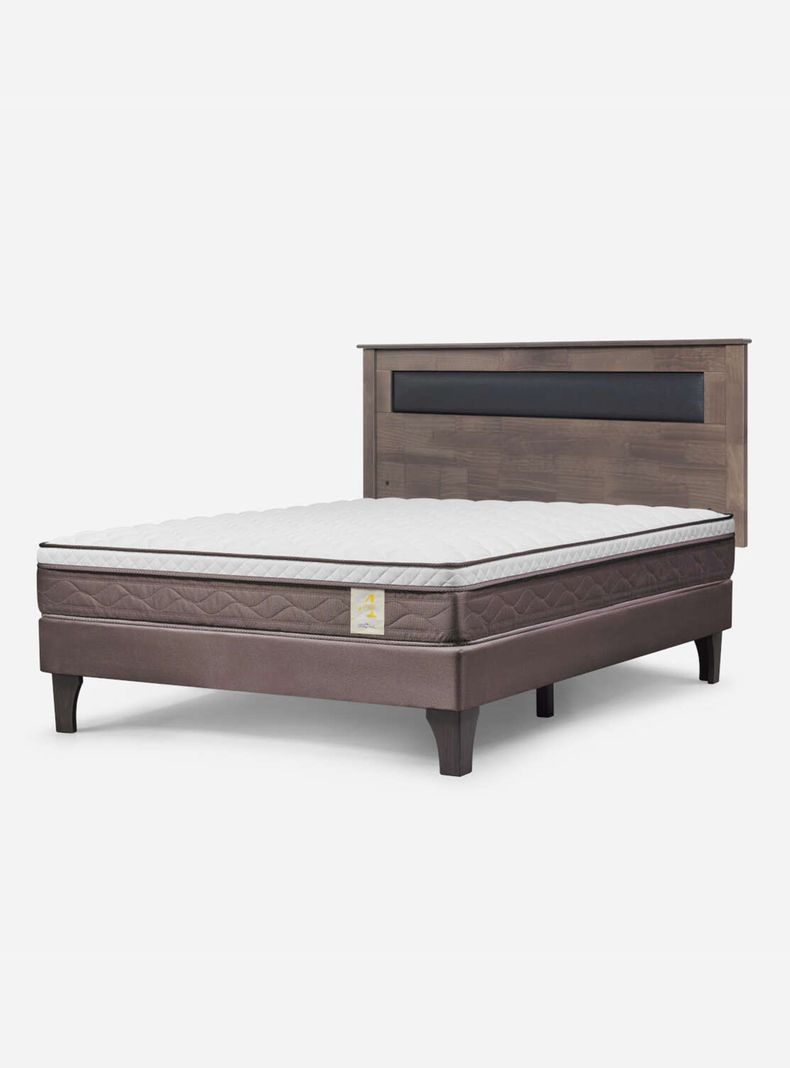 Cama Europea New Style 4 Plus Base Dividida 2 Plazas Respaldo-0