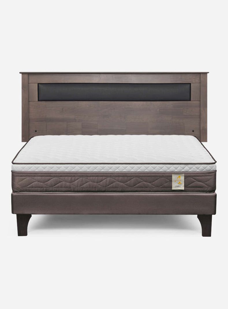 Cama Europea New Style 4 Plus Base Dividida 2 Plazas Respaldo-1