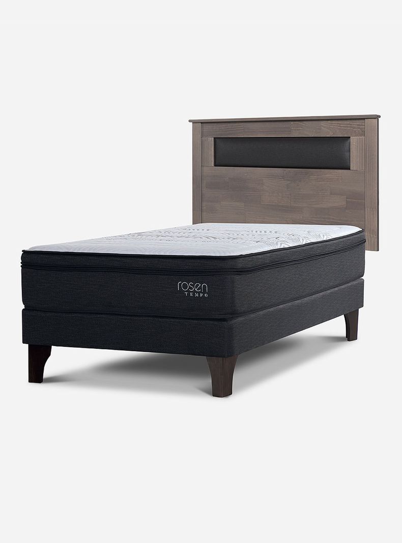 Cama Europea Tempo 1.5 Plazas + Respaldo Ferrara-0