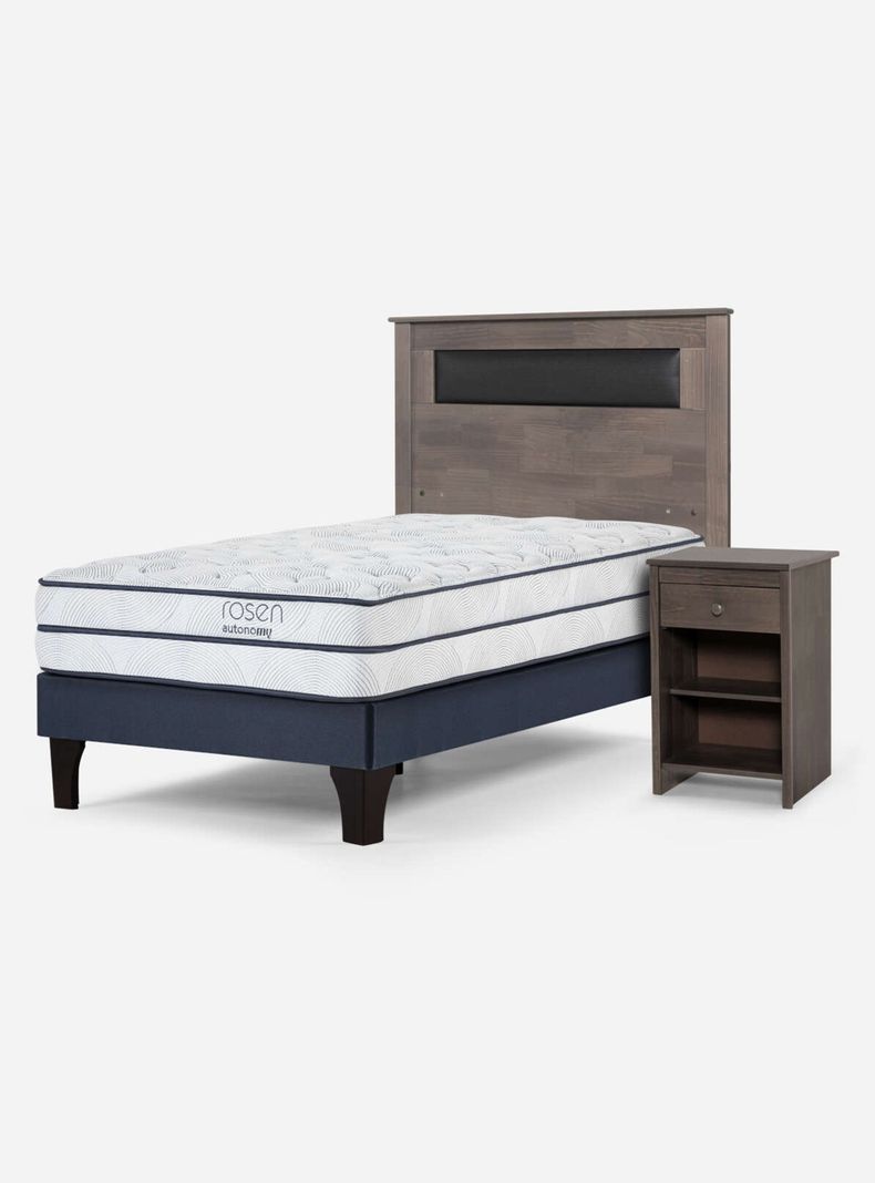 Cama Europea Autonomy 1.5 Plazas + Velador + Respaldo-0