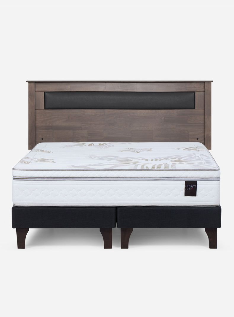 Cama Europea Art 4 2 Plazas Base Dividida + Respaldo Ferrara-1