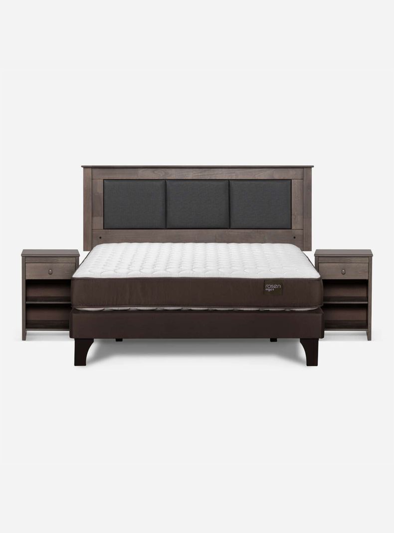 Cama Europea Ergo T 2 Plazas + Respaldo + Veladores-1