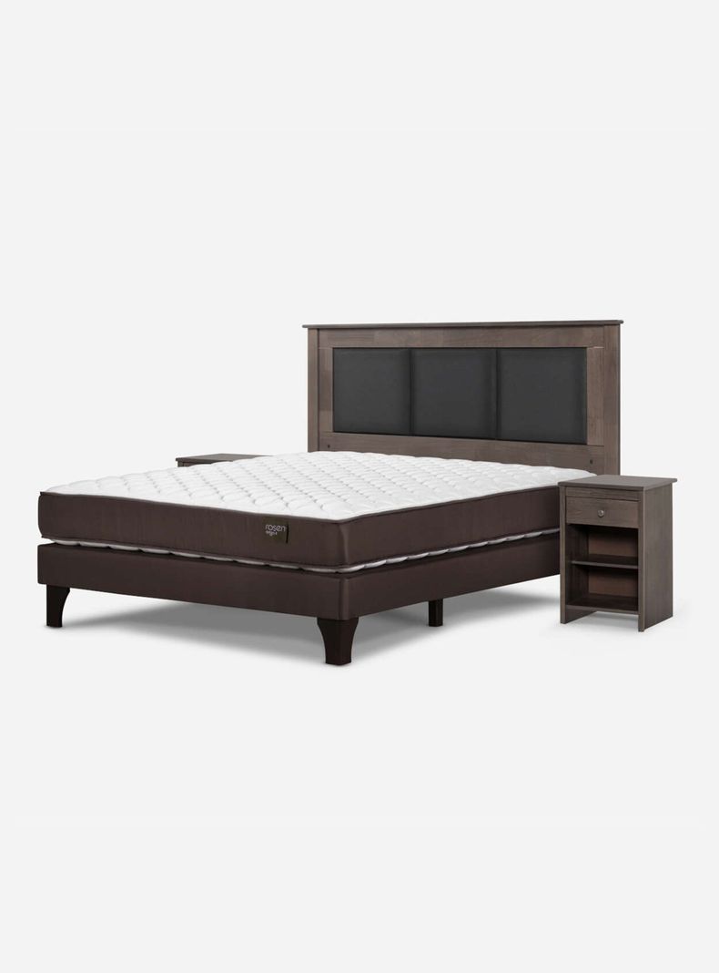 Cama Europea Ergo T 2 Plazas + Respaldo + Veladores-0