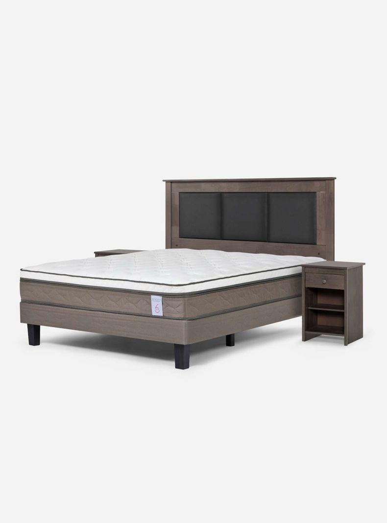 Cama Europea New Style 6 Base Dividida 2 Plazas + Set Muebles-0