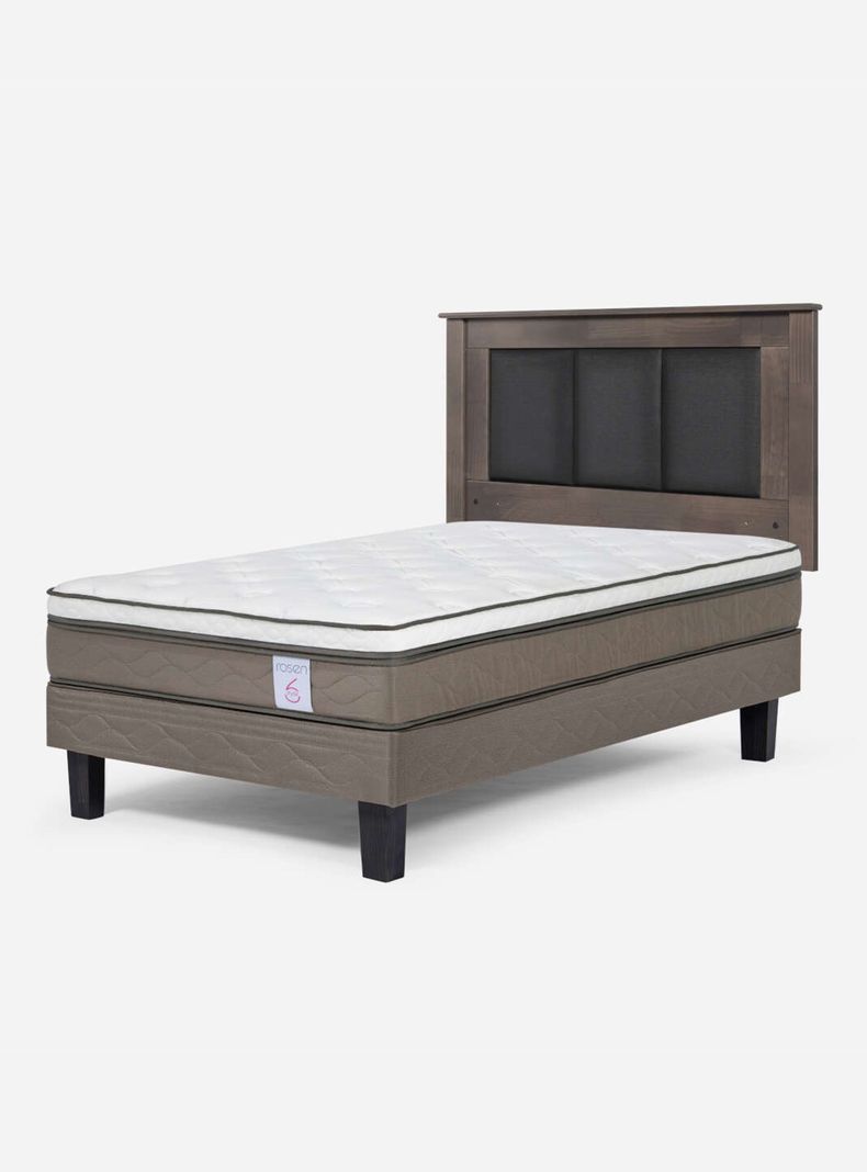Cama Europea New style 6 1.5 Plazas + Respaldo-0