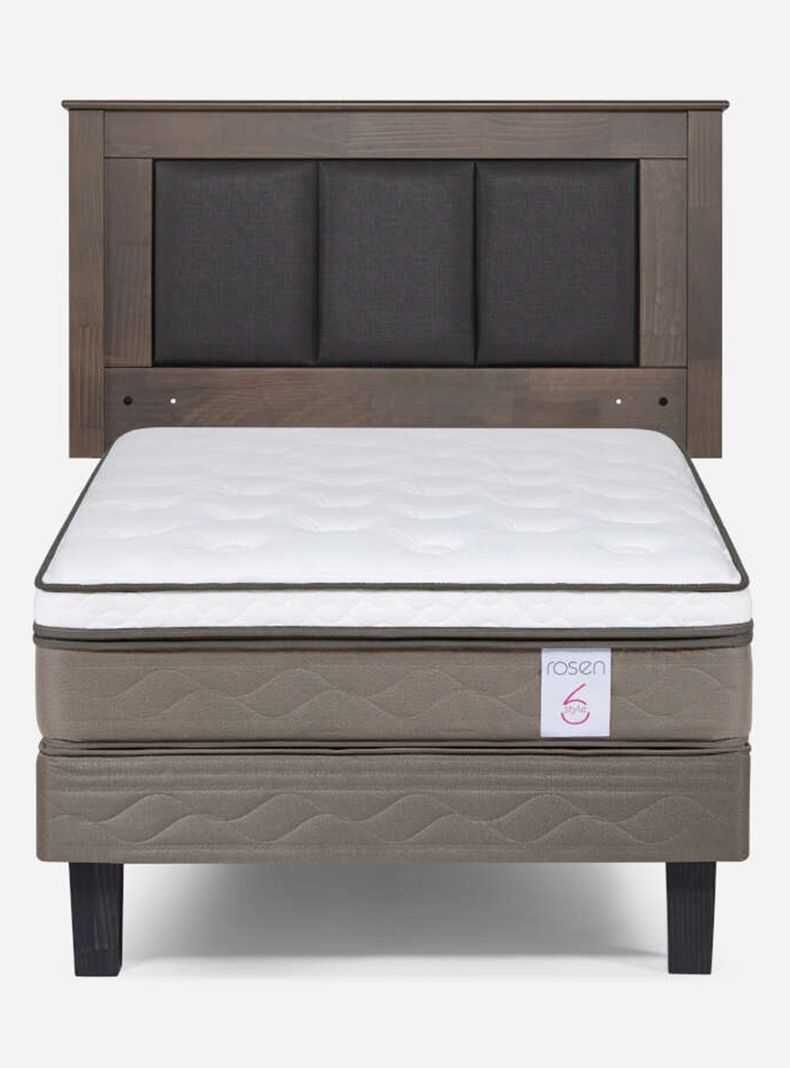 Cama Europea New style 6 1.5 Plazas + Respaldo-1