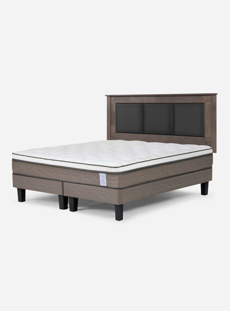 Cama Europea New style 6 2 Plazas Base Dividida + Respaldo-0