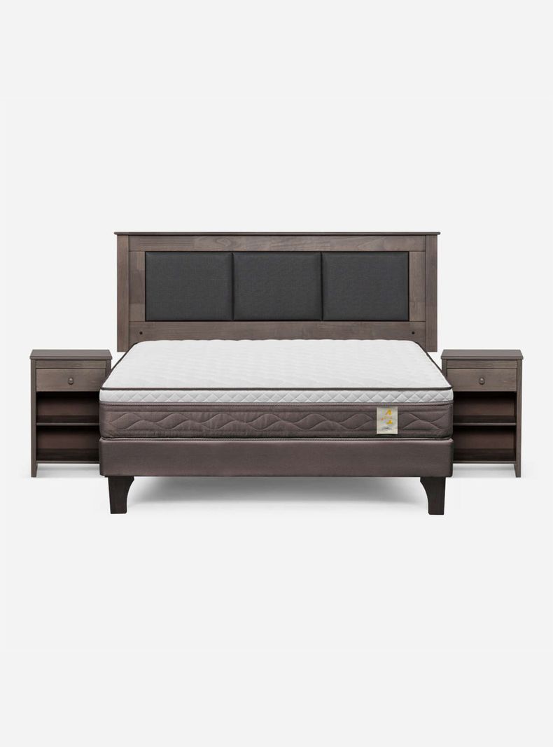 Cama Europea New style 4 plus 2 Plazas Base Dividida + Set de Muebles-1