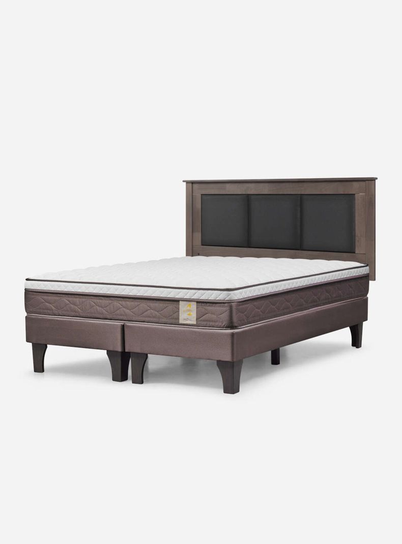 Cama Europea New style 4 plus King + Respaldo-0
