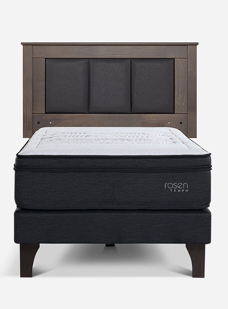 Cama Europea Tempo 1.5 Plazas + Respaldo Rachel-1
