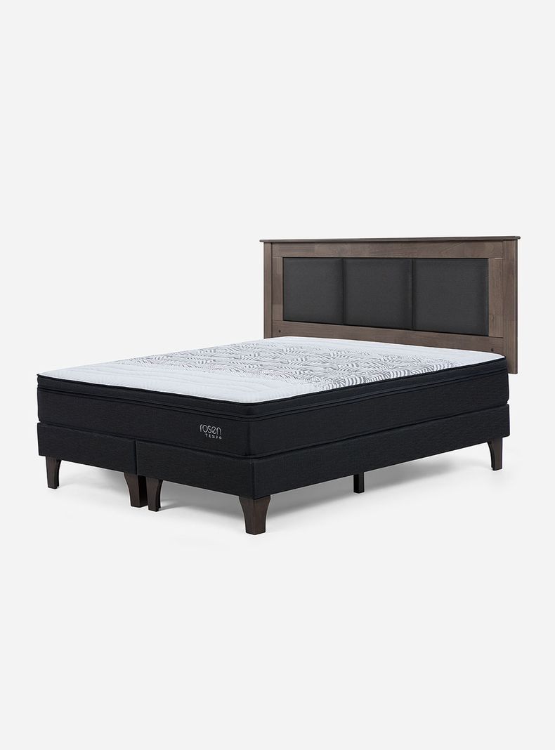 Cama Europea Tempo 2 Plazas Base Dividida + Respaldo Rachel-0