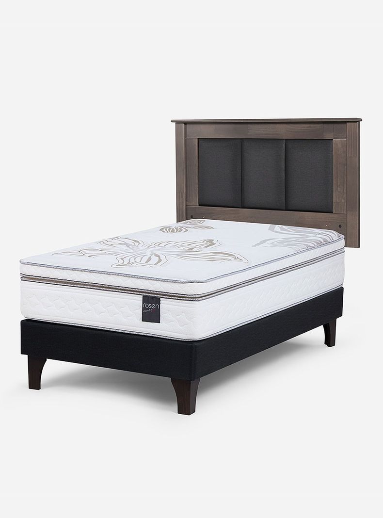 Cama Europea Art 4 1.5 Plazas con Respaldo Rachel