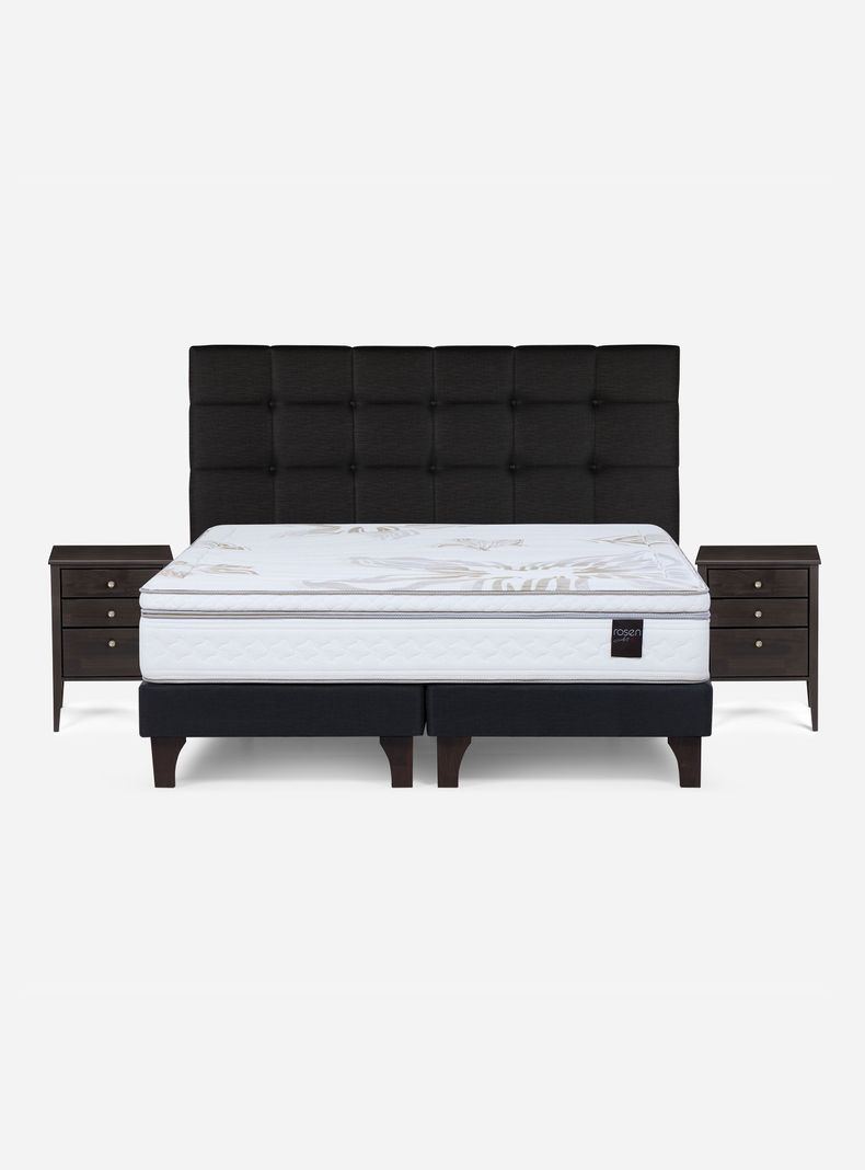 Cama Europea Art 4 Súper King + Respaldo + Velador-1
