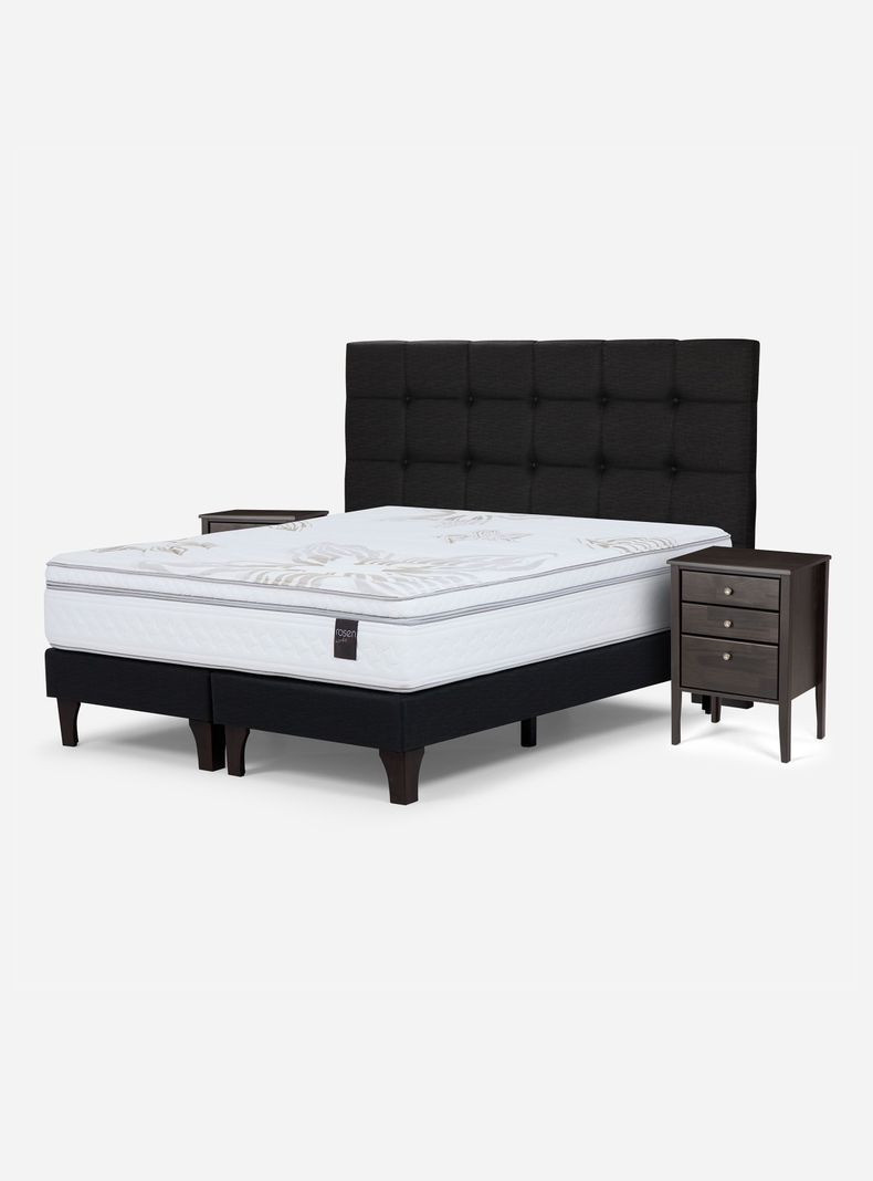 Cama Europea Art 4 Súper King + Respaldo + Velador-0
