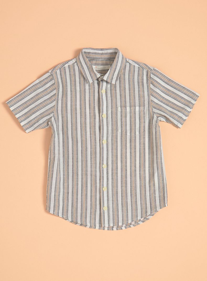 Camisa Manga Corta a Rayas-0