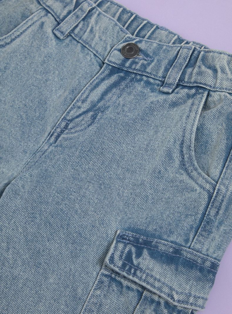 Bermuda Cargo Bleach Denim-4