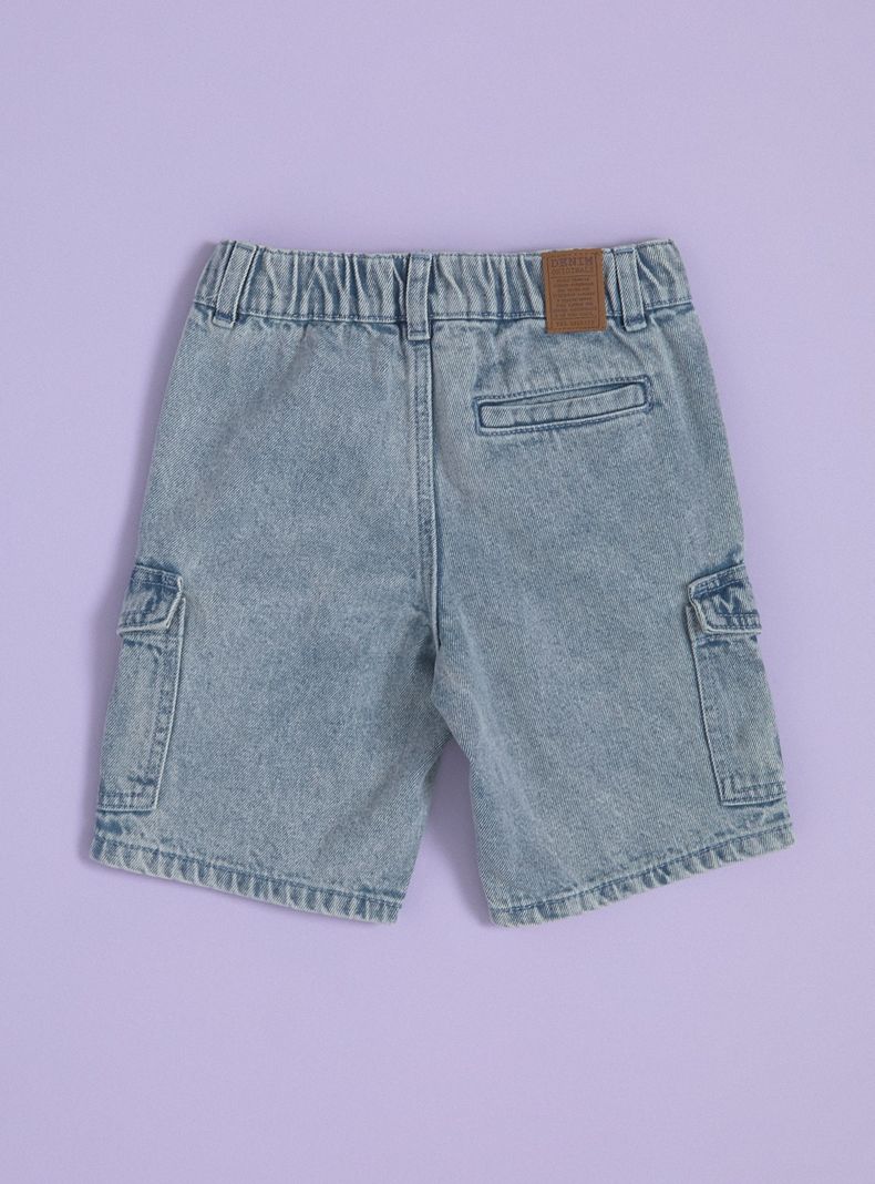 Bermuda Cargo Bleach Denim-3