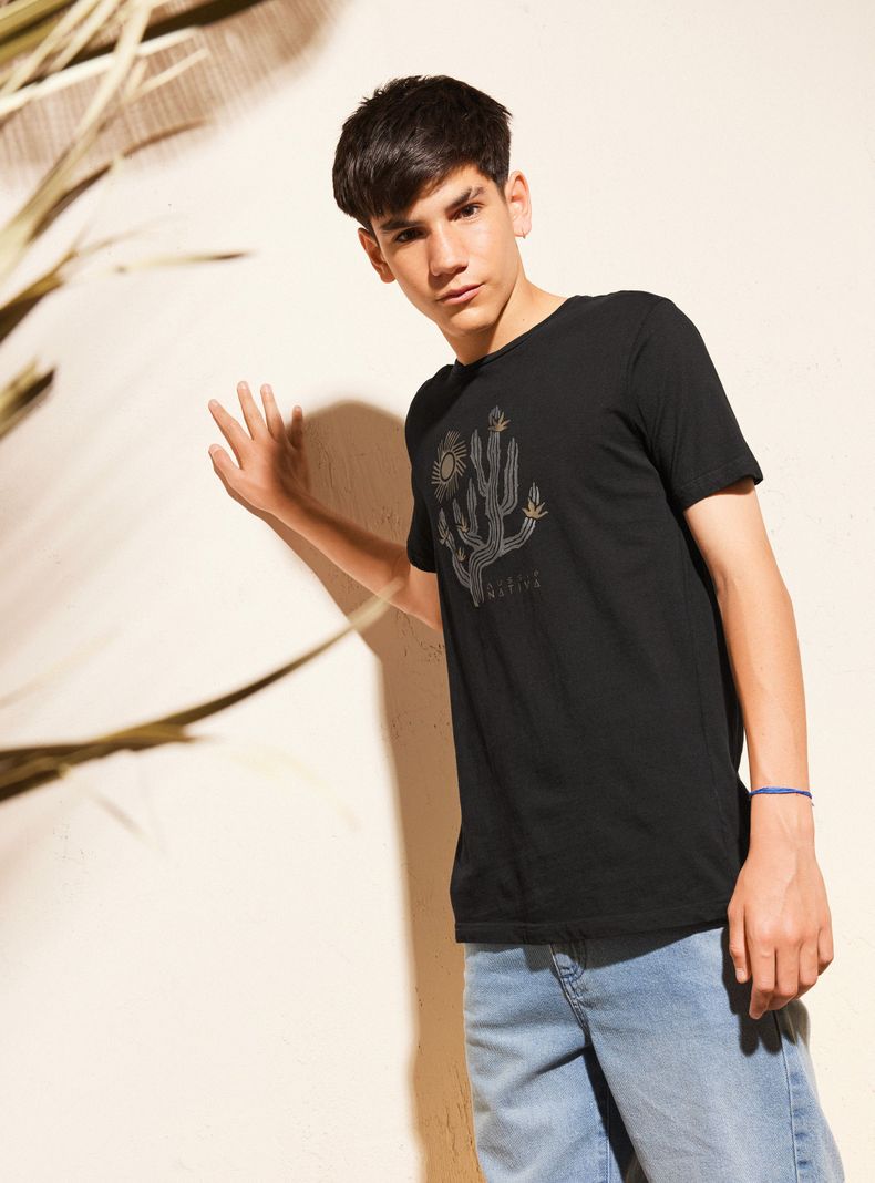 Polera Lavado Garment Dye y Estampado-0