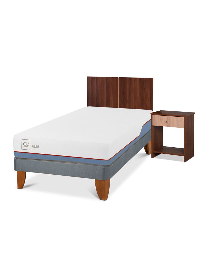 Cama Europea Excellence Plus 1.5 Plazas + Set Muebles Stylo