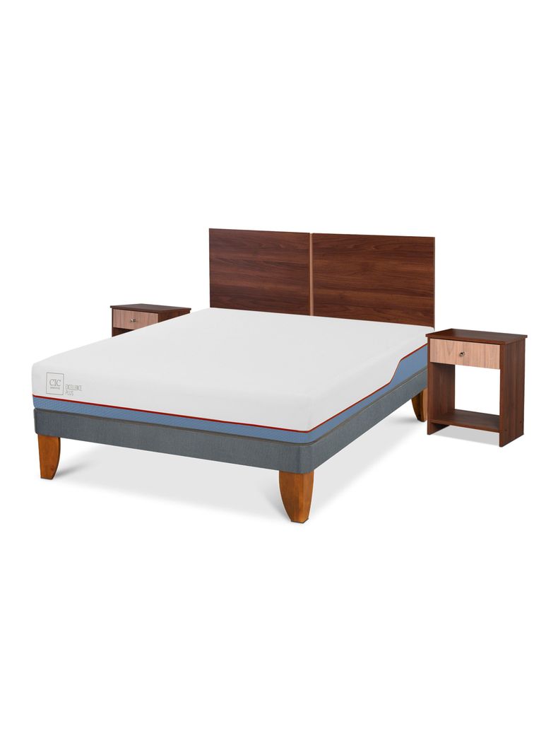 Cama Europea Excellence Plus 2 Plaza Base Normal + Set Muebles Stylo-0