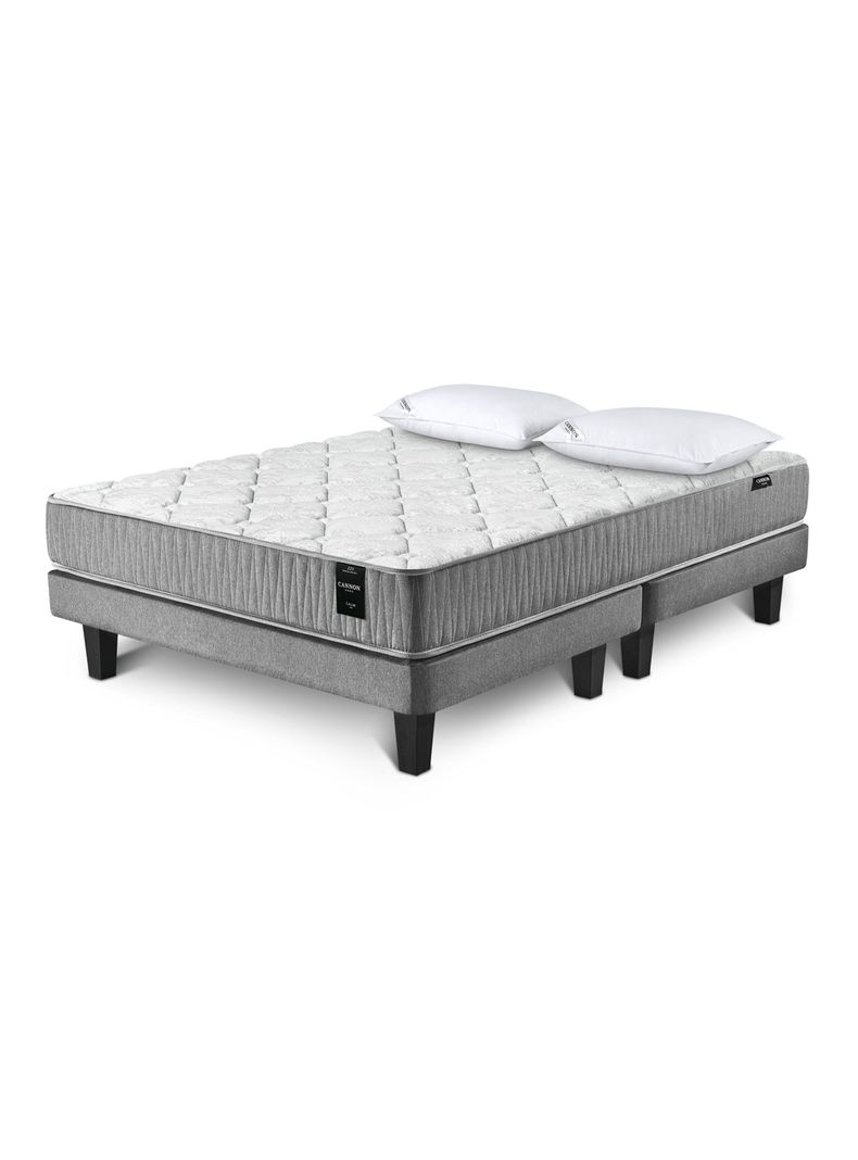 Cama Europea Calm 2 Plazas Base Dividida + Set Almohadas-0