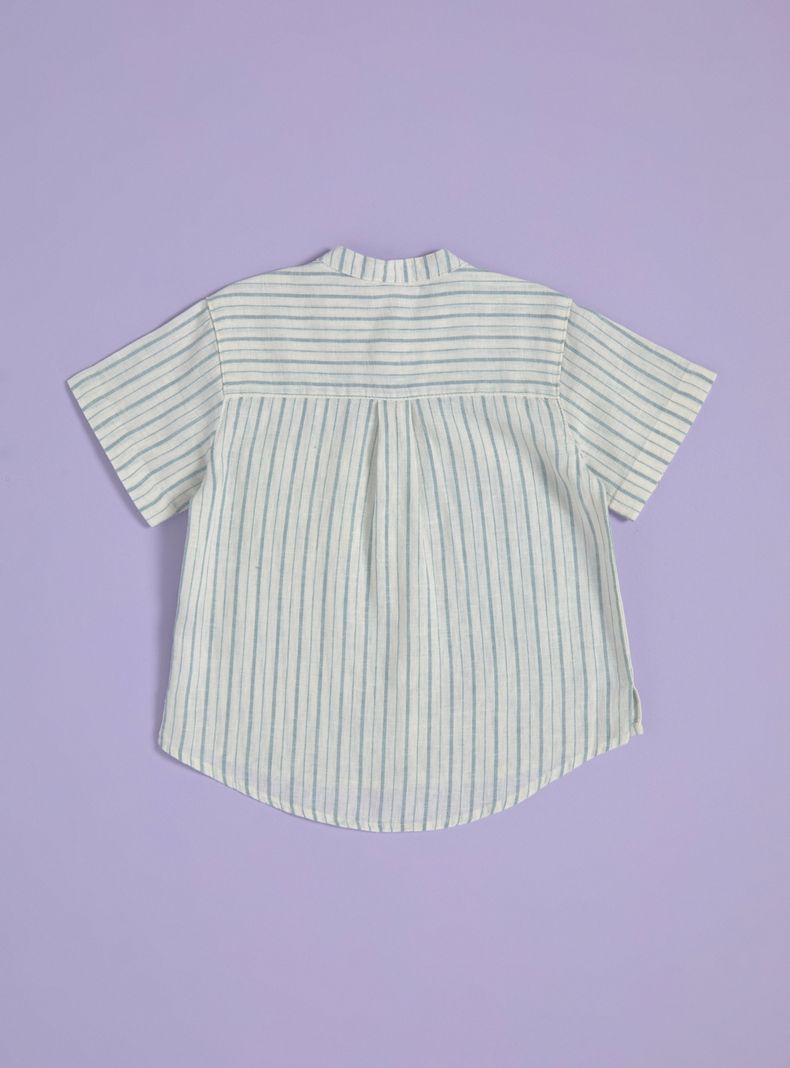 Camisa de Vestir con Rayas y Estilo Relajado-1