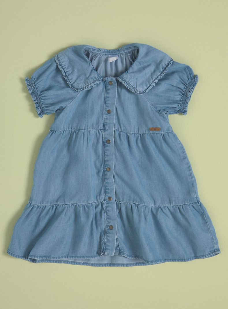 Vestido con Cuelllo Bobo y Cortes-0