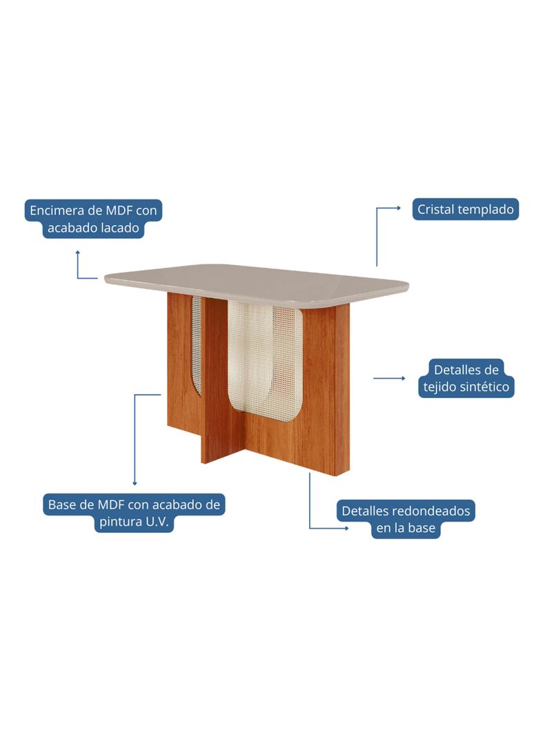 Juego de Comedor Louise 4 Sillas Paola Beige-3