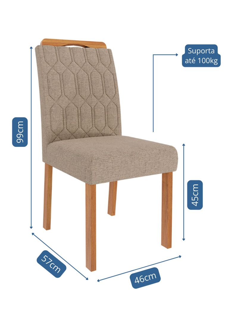 Juego de Comedor Louise 4 Sillas Paola Beige-2