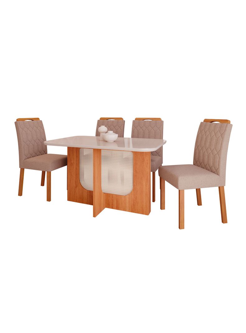 Juego de Comedor Louise 4 Sillas Paola Beige-0