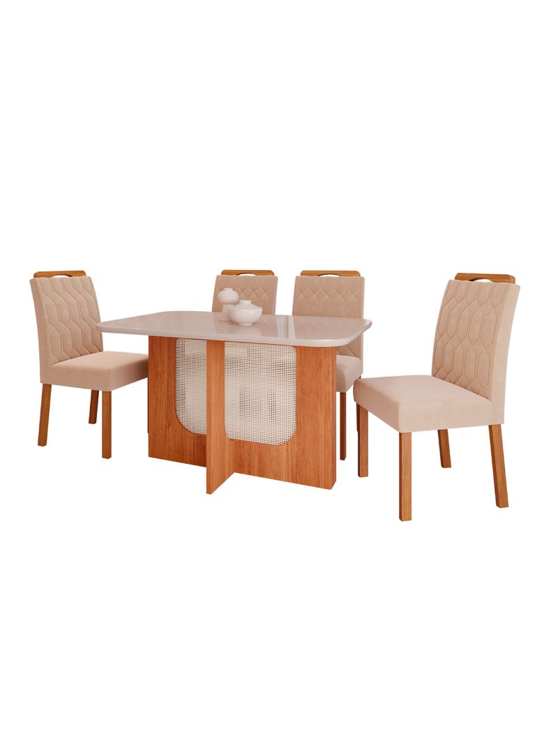 Juego Comedor Louise 4 Sillas Paola Nude-0