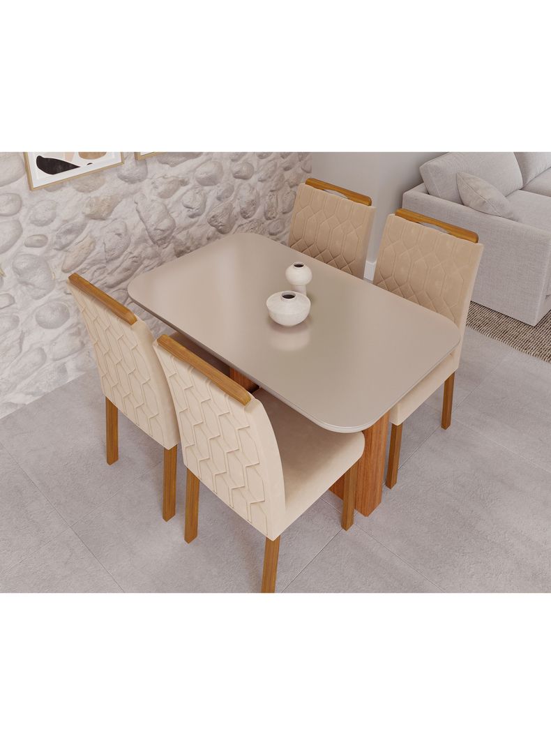 Juego Comedor Louise 4 Sillas Paola Nude-5