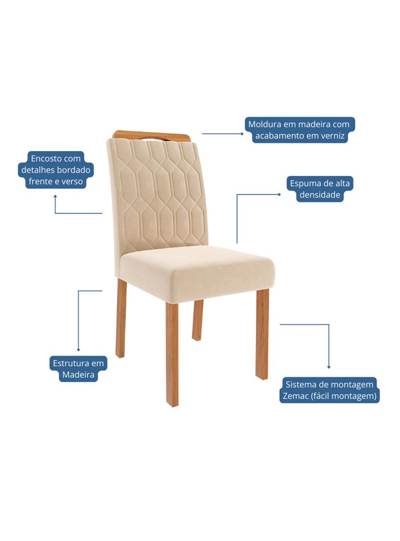 Juego Comedor Louise 4 Sillas Paola Nude-4