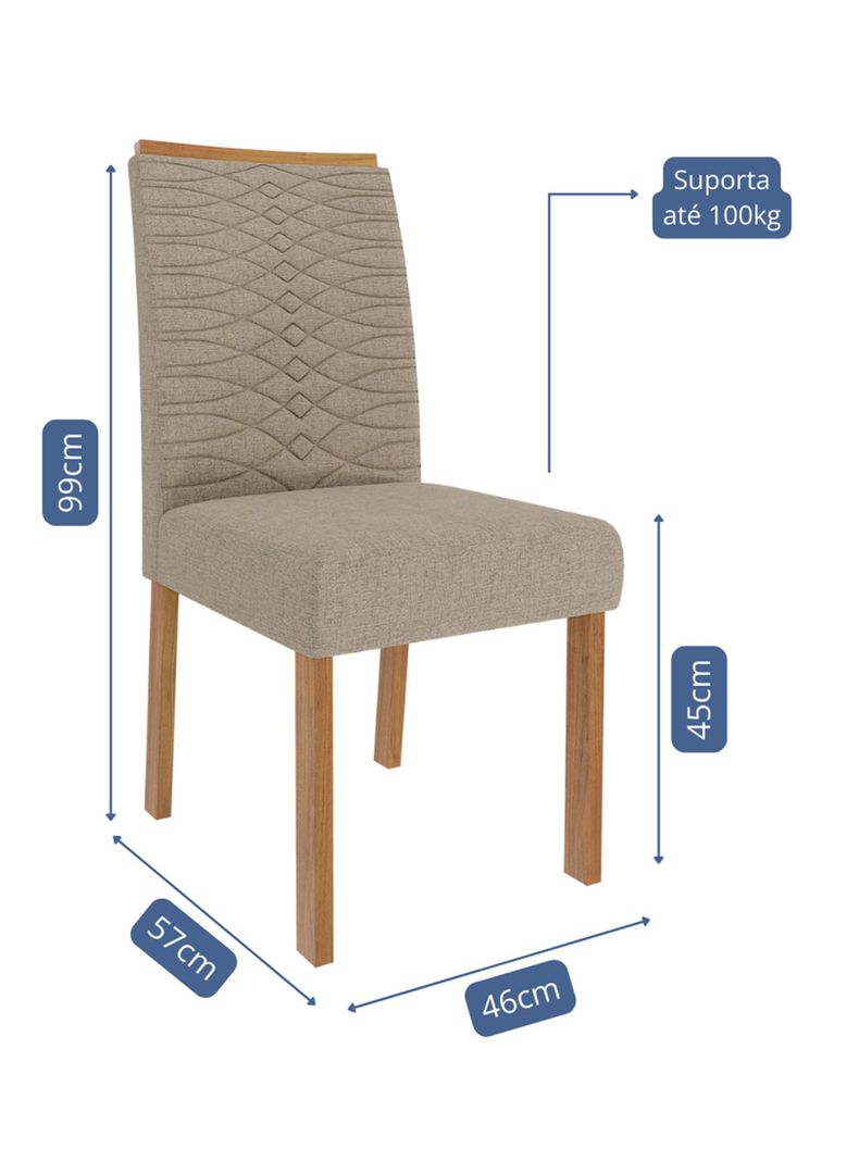 Juego Comedor Patricia + 4 Sillas Clarice Beige-2