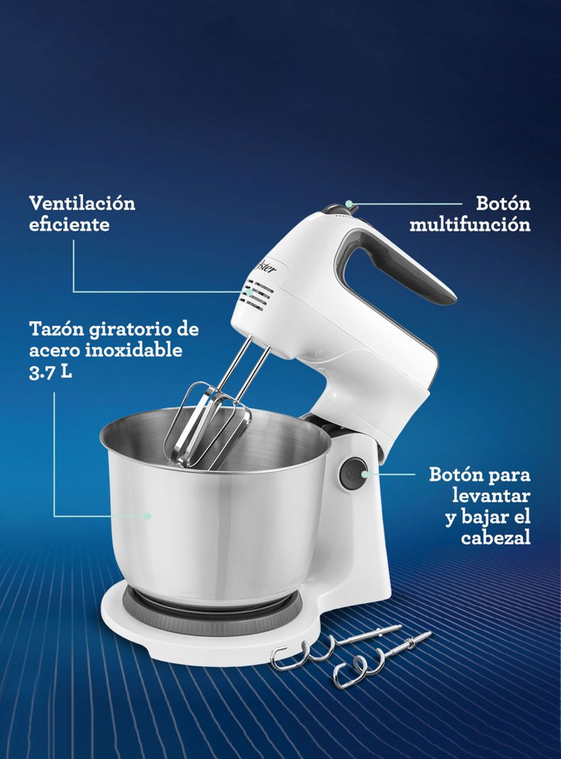 Batidora de Mano y Pedestal Acción Giratoria Única 3612-3
