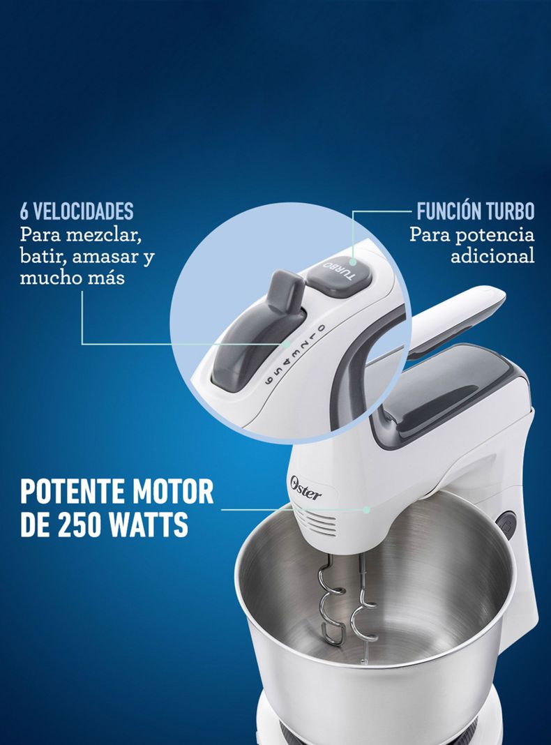 Batidora de Mano y Pedestal Acción Giratoria Única 3612-2