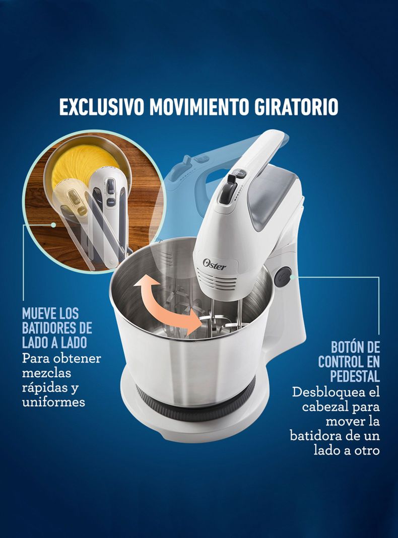 Batidora de Mano y Pedestal Acción Giratoria Única 3612-1