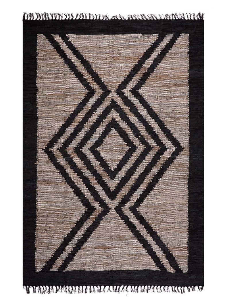 Alfombra Leather Mix 160x230 cm Gris-0