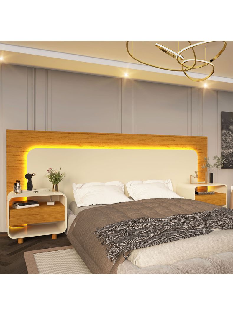 Respaldo Led + 2 Veladores Innova-4