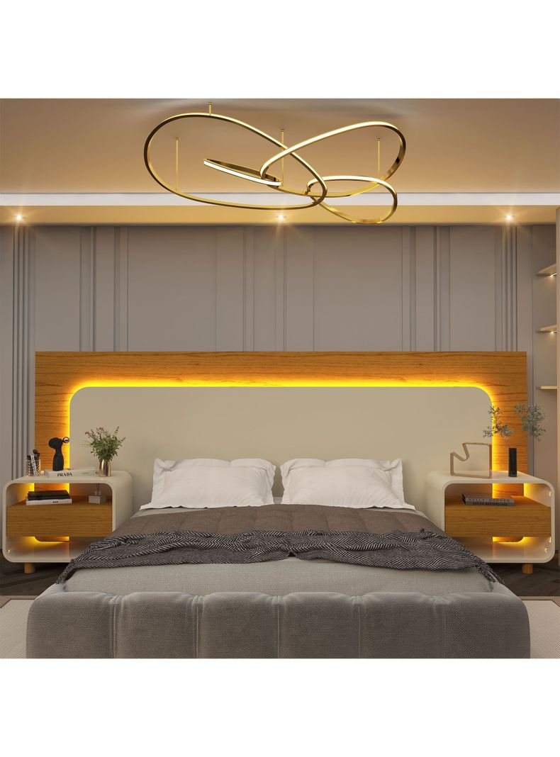 Respaldo Led + 2 Veladores Innova-3