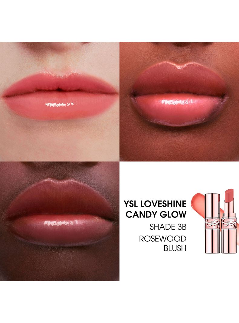 Bálsamo Labial YSL Loveshine Candy Glow 3B Rosewood Blush Yves Saint Laurent-2