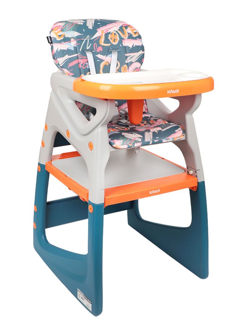 Silla Comer Alta Sit-Up Plus Naranja Azul-0