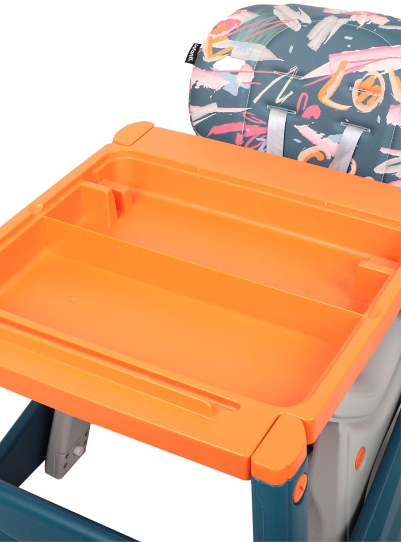 Silla Comer Alta Sit-Up Plus Naranja Azul-5