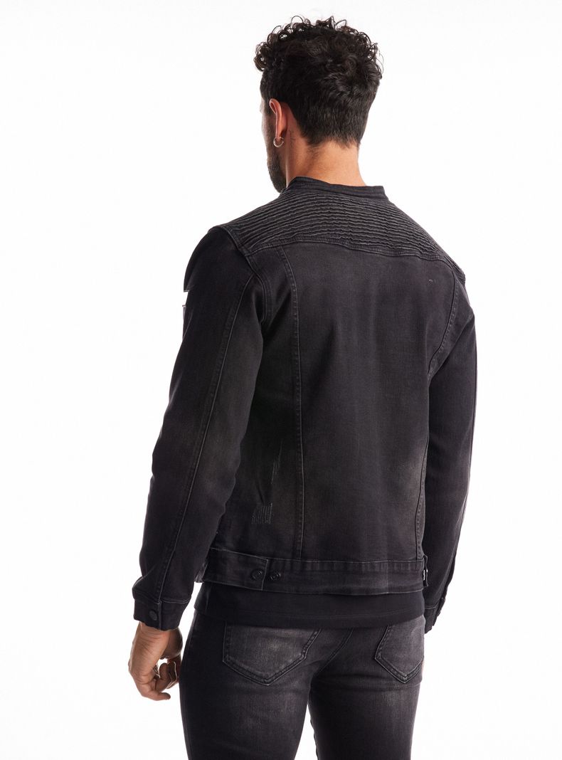 Chaqueta Biker Denim Costuras-1