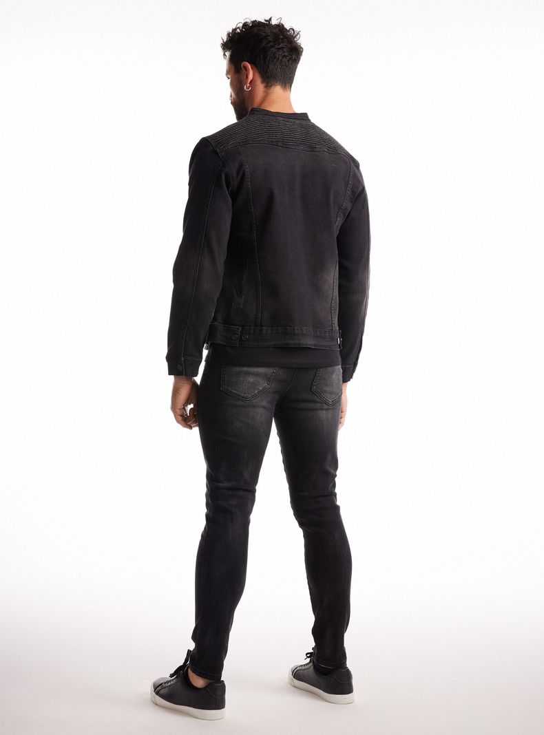 Chaqueta Biker Denim Costuras-5