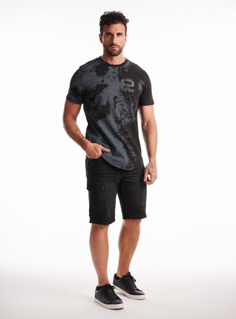 Polera Long Fit Print Manchas-4