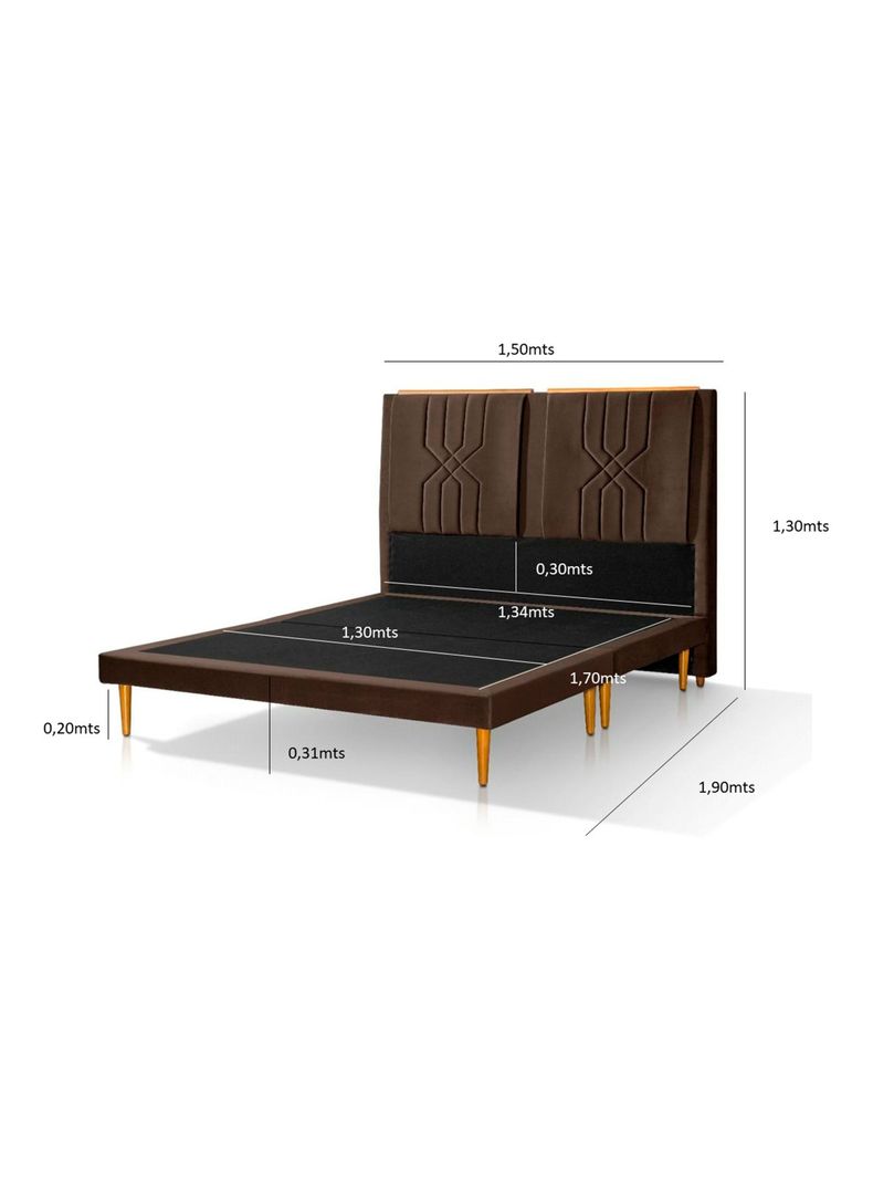 Cama Astro 2 Plazas Café-1