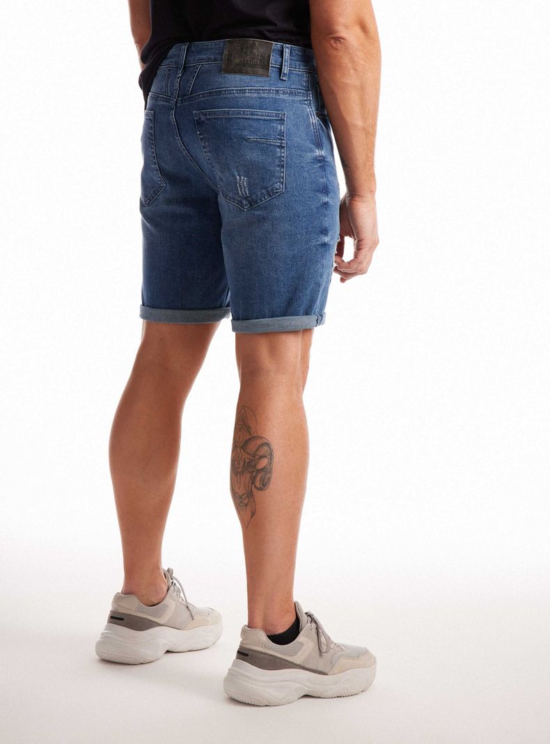 Short Medio Desgastado Rasguños Basta Doblada-1