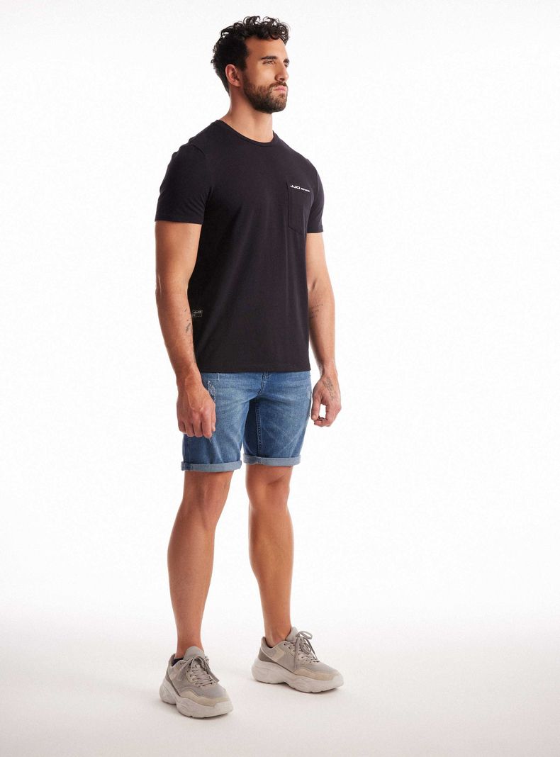 Short Medio Desgastado Rasguños Basta Doblada-4