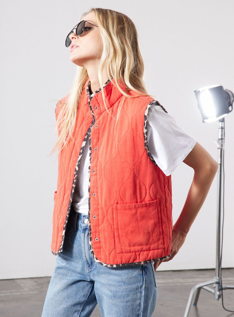 Chaqueta sin Mangas Lavada Reversible-0